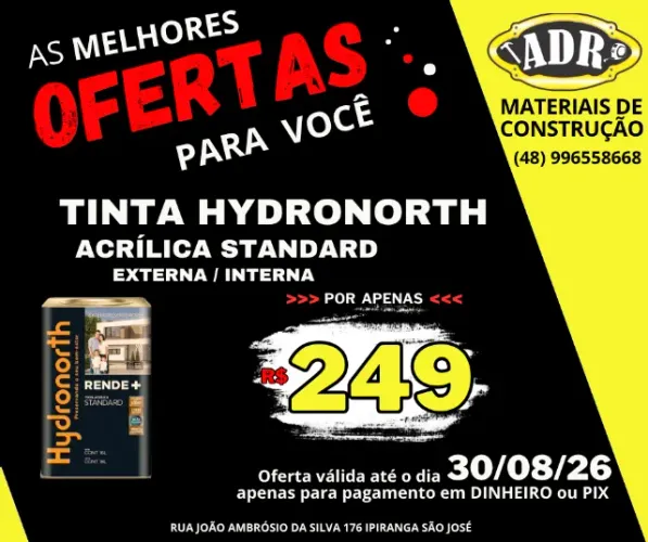Tinta Acrilica Hydronorth e Interna 18L.
