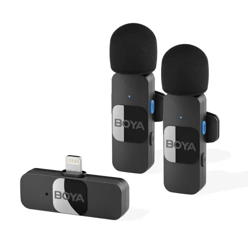 BOYA BY-V2 Microfone de lapela sem fio para Lightning