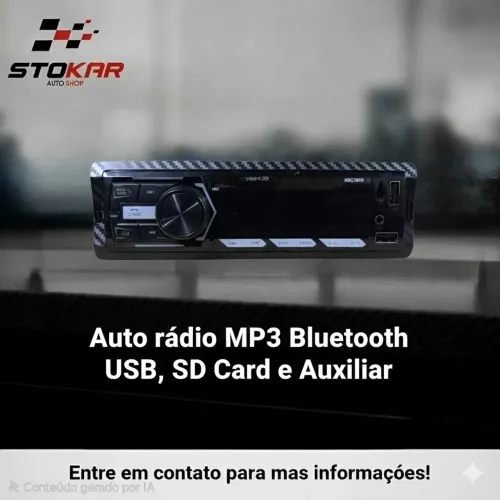 Som Automotivo MP3 Player, Bluetooth, Rádio,USB