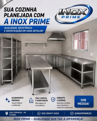 Cozinha planejada em inox
