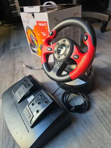 Volante Gamer Gt Pc E Ps2 Com Pedais E Dual Shock Usb