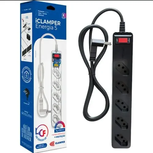 Filtro de linha iCLAMPER - 5 tomadas 3 pinos.