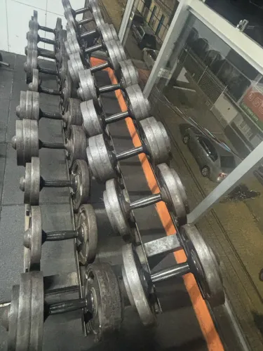 Vendo jogo de dumbells com suporte