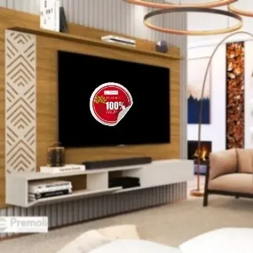 Painel Roma Para Tv Até 60 Polegadas Com 2 Porta Cor Nature/off 100% MDF