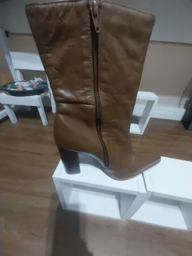 BOTA CANO MEDIO COURO (Marrom Claro)Cortelle