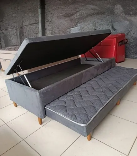 Direto da fábrica Base baú solteiro 088x188 com auxiliar várias cores madeira eucalipto 