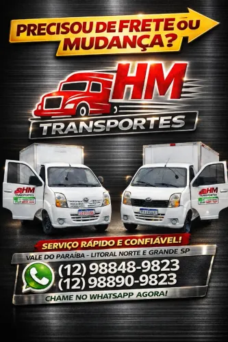 HM TRANSPORTES- Fretes, pequenas mudanças, faça sua cotação sem compromisso 