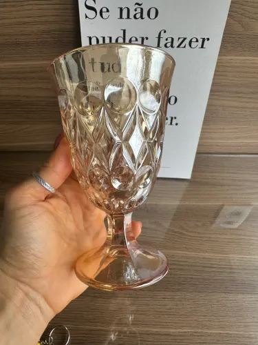 Jogo De Taça 6 Peças + Jarra de água 1,2L = Diamond Âmbar Metalizado 325ml Lyor