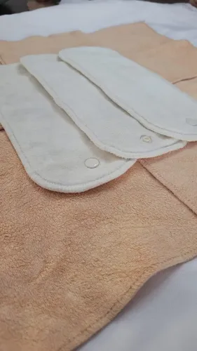 Kit Absorvente Com 10 Liner De Microsoft Ecológico Reutilizável De Pano