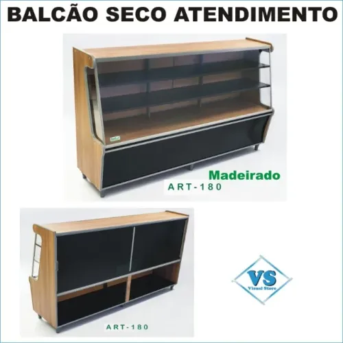 Balcão Seco Atendimento 1,80 mts Cor Madeirado Lançamento Padarias , Comércios em Geral