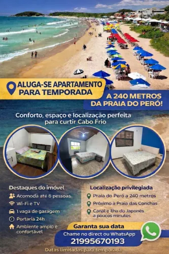 Apartamento/Casa para temporada Praia do Peró (Cabo Frio)