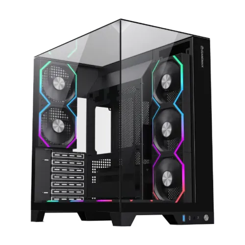Gabinete Gamer Gamemax Infinity Pro Mid ATX Frontal e Lateral Vidro Temp. c/ 5 Fans