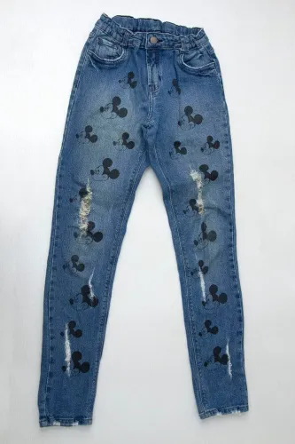 Calça jeans infantil mickey tam 14