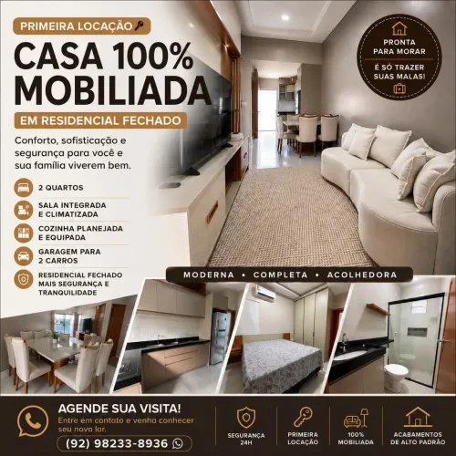 Alugo belíssima casa do residencial Jardim Aurora, mobiliada - 2 quartos