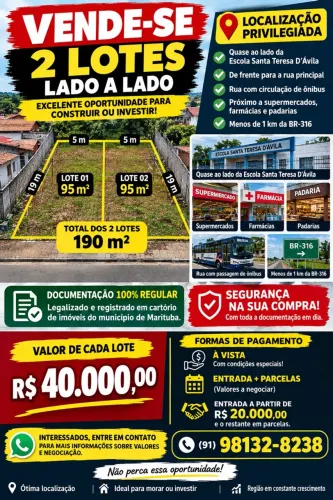 Vendo lotes a menos 1km da br