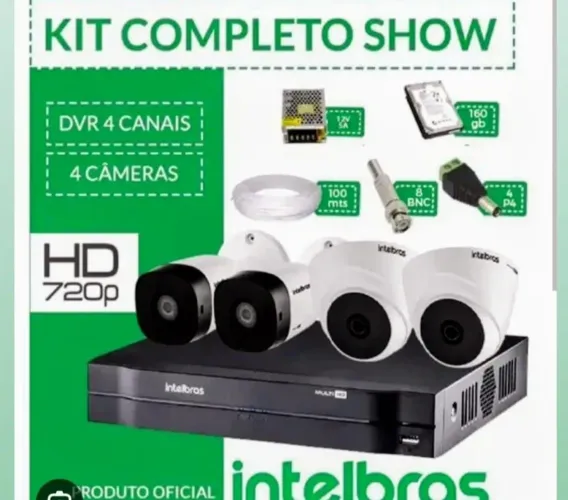 KIT 4 CÂMERAS INTELBRAS JA INSTALADO E CONFIGURADO NO CELULAR.