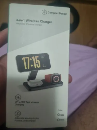 Carregador Magnético 3 em 1 MagSafe iPhone Apple Watch AirPods Dobrável Novo