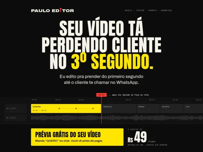 EDIÇÃO DE VÍDEO | REELS | TIK TOK | NIVEL PROFISSIONAL