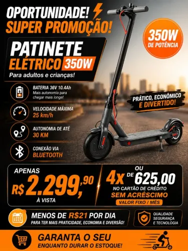Patinete Elétrico 350W (Novo)