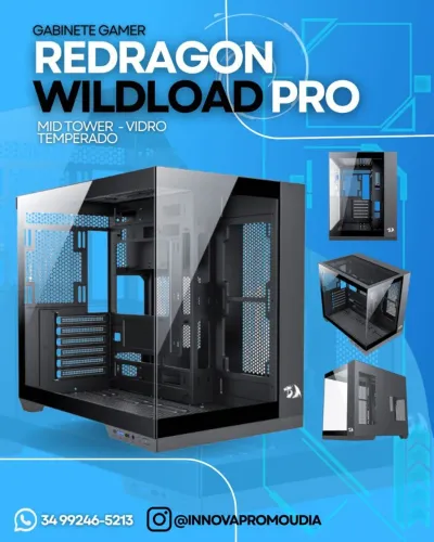 GABINETE GAMER REDRAGON WIDELOAD PRO - NOVO/LACRADO
