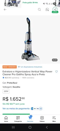 Vende se aspirador de pó wap power