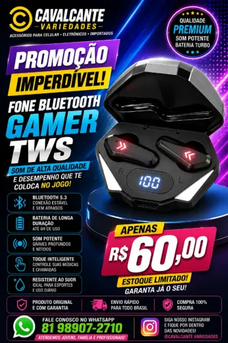 Promoção Imperdível - Fone Bluetooth Gamer TWS