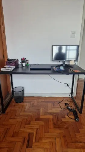 Mesa Escrivaninha Home Office Estilo Industrial Preta - tamanho: 1,50x0,60