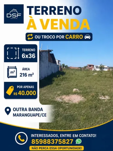 Vendo terreno ou troco por carro