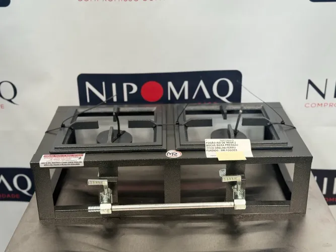 FOGÃO IND DE MRDA 2 BOCAS BAIXA PRESSÃO 20x20 GRELHA FERRO FUNDIDO