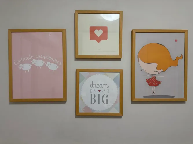 Composição de Quadros Quarto infantil menina