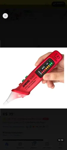 Caneta Testadora Detector De Tensão Aneng Vc1017 Vermelho Vermelho<br><br>2 vendidos
