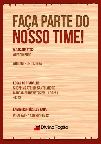 Contrata-se atendentes e auxiliares de cozinha para restaurante