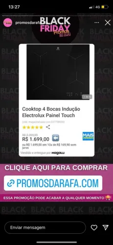 Fogão Cooktop, de indução 4 bocas Eletrolux