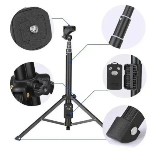 Tripé Fotográfico Multifuncional 1.34m com Controle Remoto Bluetooth Oberon OR-1688
