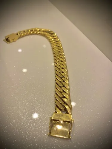 Pulseira em ouro 18 k 31 gramas elo Grumet