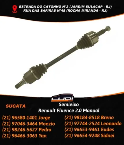 Semieixo Renault Fluence 2.0 Manual