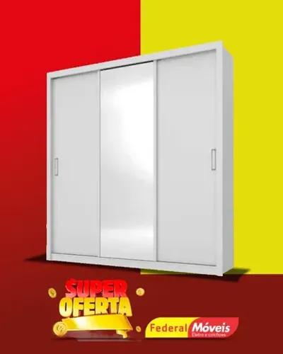 Guarda Roupa 3 Portas 2 Gavetas Espelho Direto da Fabrica Fazemos Entrega
