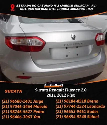 Sucata Renault Fluence 2.0 2011 2012 Flex