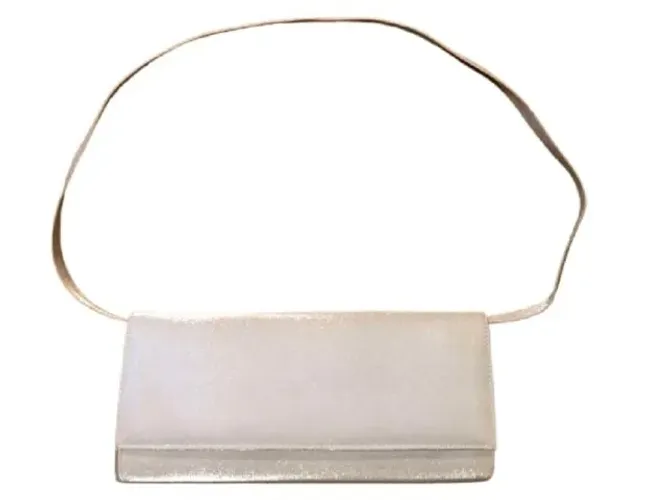 Carteira Clutch Cetim Com 2 Tamanhos De Alças Prateado