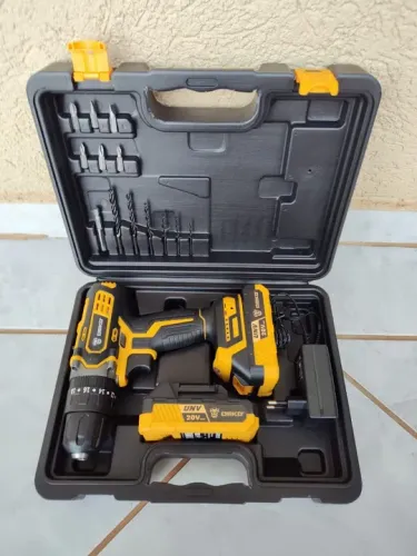 Parafusadeira Furadeira de Impacto 3/8 Pol. 20V com 2 Baterias 1.5AH Lí-íon Carregador 