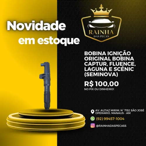 Bobina Ignição Original Bobina Captur, Fluence, Laguna e Scénic (Seminova)