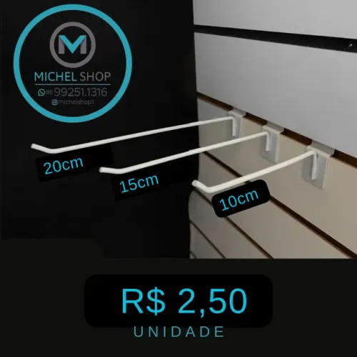 Gancho (ferrinho)  para painel canaletado expositor (novo) 20 unidades 