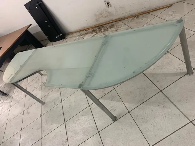 Mesa Com Tampo De Vidro Retangular Reno Crome