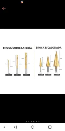 JOGO DE BROCA ESCALONADA + BROCA DE CORTE LATERAL <br>