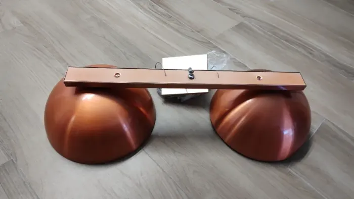 Pendente Perfil Meia Lua Duplo 50cm Cobre com Branco NOVÍSSIMO