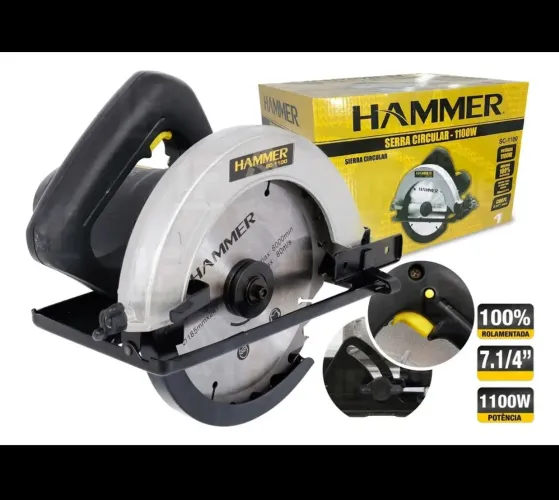 OFERTA Serra Circular Hammer 1100W Rolamentada - Pronta Entrega