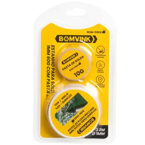 Estanho 1mm 60g + Pasta de Soldar *ENTREGA GRÁTIS*