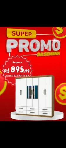 Guarda-Roupas 6 Portas Branco - Super Promoção!