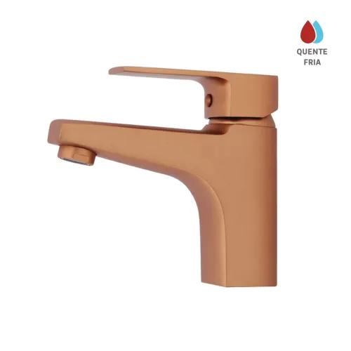 torneira bica baixa monocomando Gold rose fani