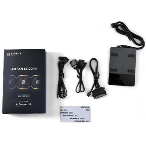 Controladora de Fan Lian Li SL120/SL140 V1 RGB Uni Hub SL-Con/L-Connect 3 Preto - WZetta